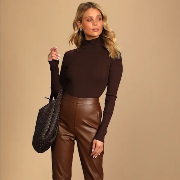 Lulus Tops - Lulu's Burgundy Long Sleeve Bodysuit